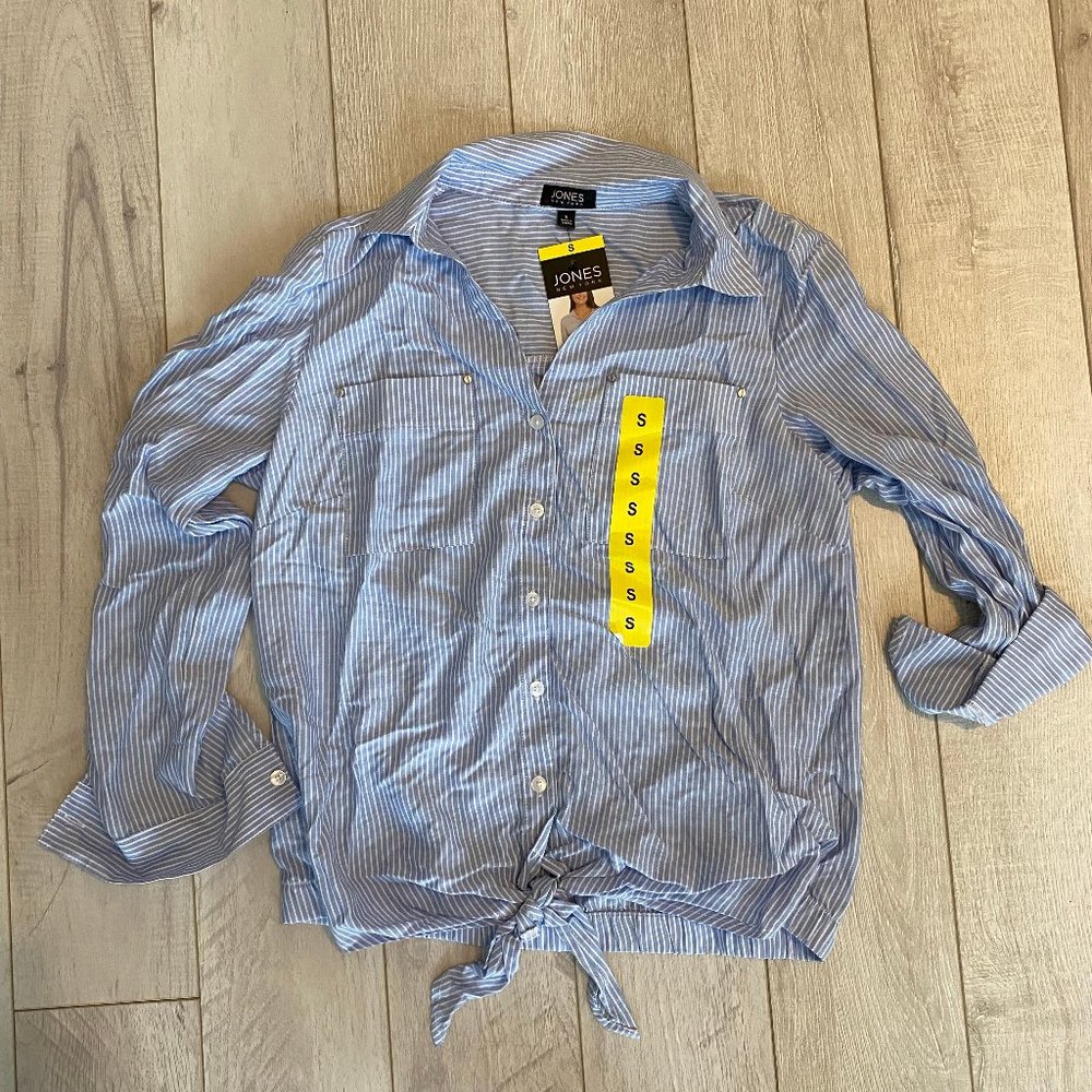 Blue and White Striped Shirt